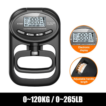 Grip Strength Tester 265Lbs/120Kg - Digital Hand Dynamometer with USB, LCD Screen & Hand Grip Strength Meter