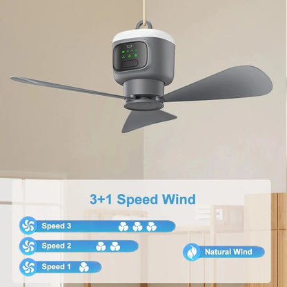 12000mAh Portable Ceiling & Camping Fan – Outdoor Tent Air Circulator and Cooling Ventilator