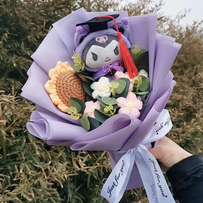 Hello Kitty Plush Bouquet — Anime Rose Soap Flowers for Wedding & Home Decor