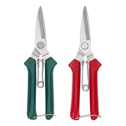 Straight-Head Pruning Shears - Stainless Steel Garden Scissors with Non-Slip Handle