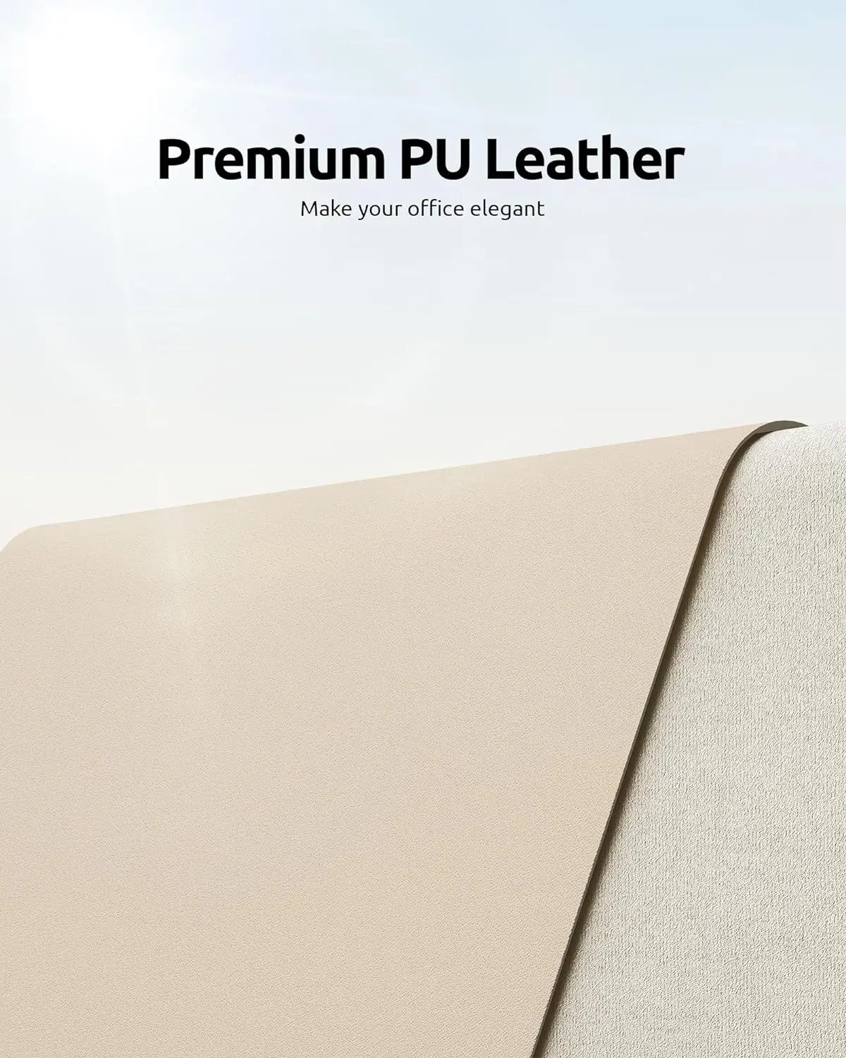 Large Leather Mouse Pad Desk Mat - Non-Slip PU Leather Office Desk Protector for Laptop & Workspace Setup