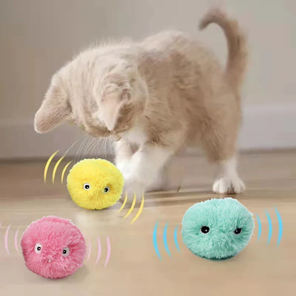 Interactive Smart Cat Toy Ball – Plush Electric Catnip Squeak Training Toy for Kittens