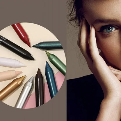 2-in-1 Waterproof Eyeliner and Lip Liner Gel Pencil - Long-lasting Blue, White, Black, Brown Colors - Easy Wear Makeup for Eyes