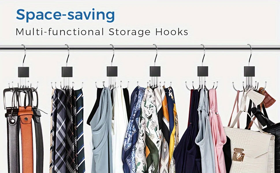 1/2 Piece Multifunctional Metal Hook – Multi-Claw Bag & Tie Storage for Scarves, Belts, and Home Organization