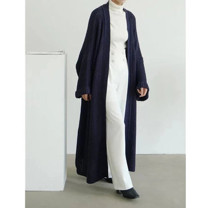 Thick Loose Long Cardigan Sweater Coat – Long Sleeve Warm Knit Outerwear, V-Neck Casual Office Jacket for Women, Fall & Winter