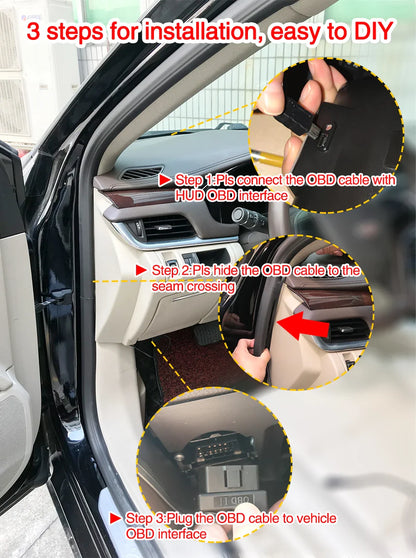 P12 Car OBD2 Head-Up Display — Dual System HUD, Smart Digital Meter for Speed, Fuel, Fault Codes & Driving Data