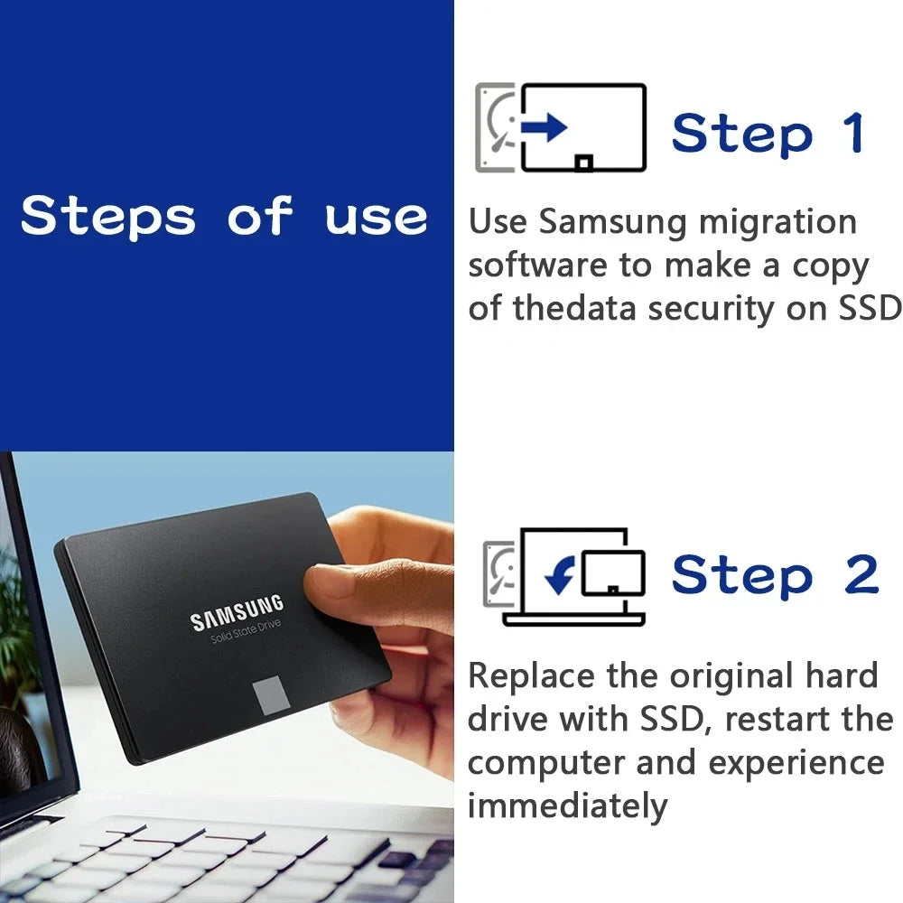 SAMSUNG 870 EVO SSD – 1TB, 2TB, 500GB, 250GB Internal Solid State Drive, SATA3 2.5 Inch for Laptop & Desktop PC