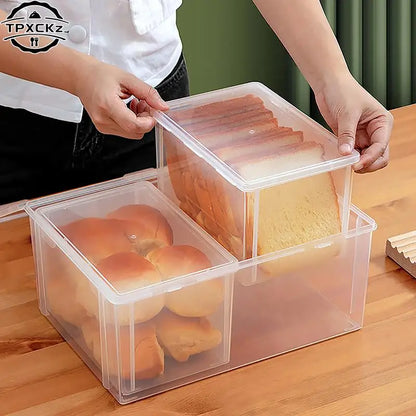 Airtight Bread Storage Box – Clear Kitchen Container for Bread, Cake & Baking, Refrigerator Safe