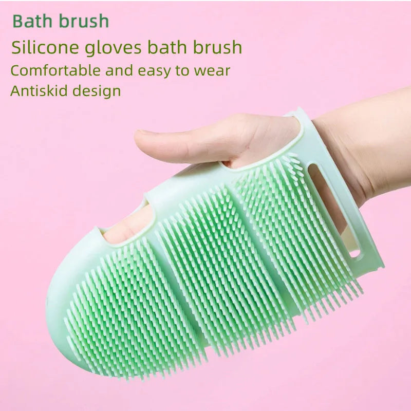 Japanese Silicone Bathing Brush – Cute Massage & Exfoliating Gloves for Pets and Body Scrubbing