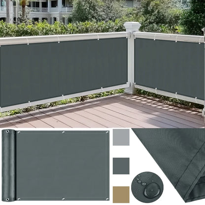 Balcony Privacy Shade Cloth Netting – Waterproof Fence Sunshade with 95% UV Protection for Garden, Deck, Porch & Pool Railing Coverage