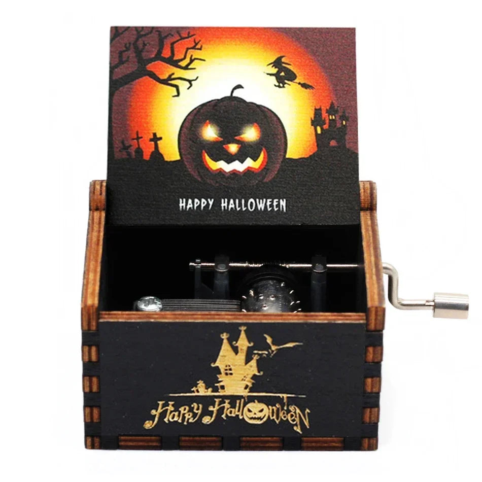 Wooden Hand Crank Jurassic Park Music Box – Classic Theme Melody Gift for Kids & Collectors