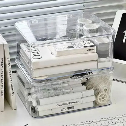 Acrylic Clear Storage Organizer Box – Clamshell Design for Home & Office Essentials