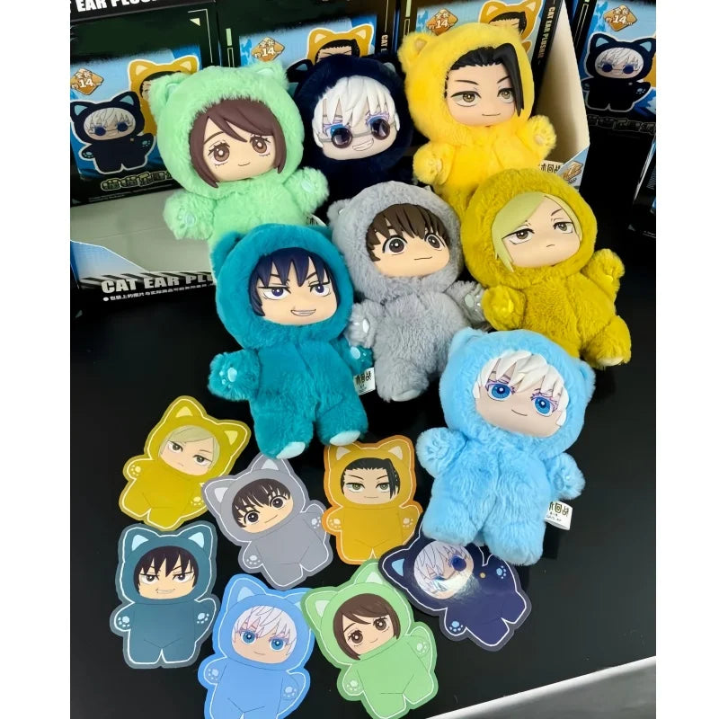 New Genuine Kawaii Jujutsu Kaisen 2 Cat Ear Plushie – Blind Box Anime Toy, Room Decoration & Collectible Festival Gift
