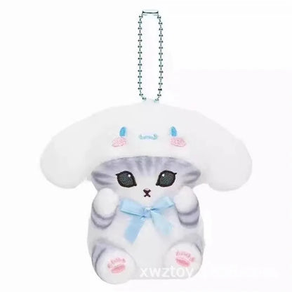Kawaii Keychain Pendant – Cartoon Mofusand Shark Cat Cross-Dressing Doll, Backpack Decor & Toy
