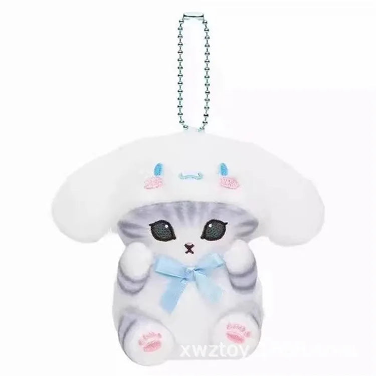 Kawaii Mofusand Shark Cat Keychain – Cute Cartoon Pendant Doll for Backpack & Decor