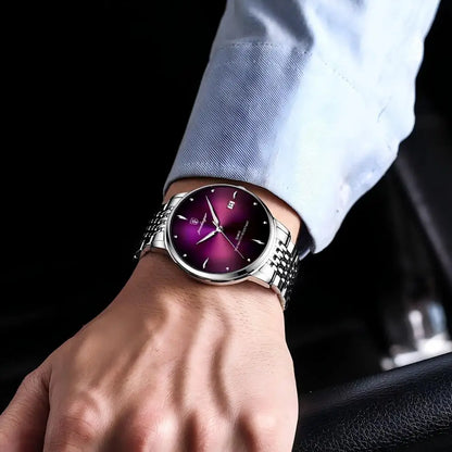 POEDAGAR Luxury Men's Sports Watch — Waterproof Luminous Stainless Steel Quartz Wristwatch with Date