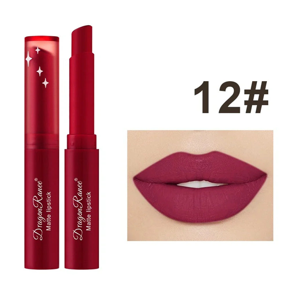 Nude Matte Waterproof Lipstick – Long-Lasting Velvet Red Lipsticks for Women, Non-Fading Lip Makeup