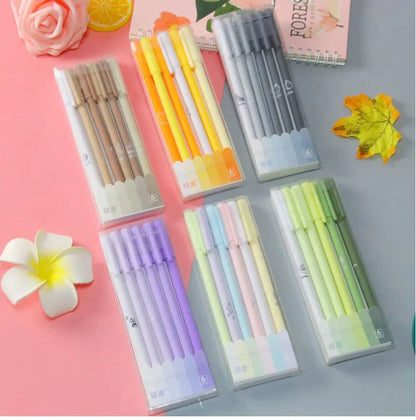 6-Piece Lytwtw Morandi Color Gel Pen Set – Cute Creative Kawaii Pens for Office & School Supplies