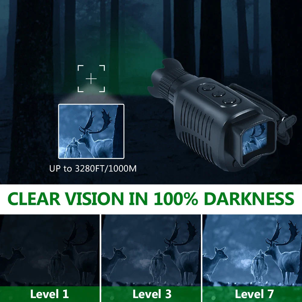 1080P HD Monocular Night Vision – 5X Infrared Zoom Hunting Telescope, 300m Full Darkness Range