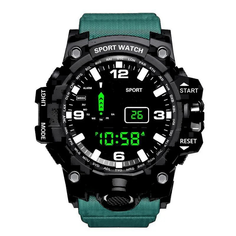 Men’s Sports Digital Watch – Large Dial Military Style Wristwatch, Waterproof Multifunctional Electronic Watch with Luminous Display & Alarm for Active Wear & Outdoor Use