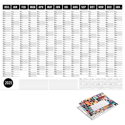 2025 2024 Large Wall Calendar Planner Sheet – Kawaii To-Do List & Schedule Organizer for Office & Home