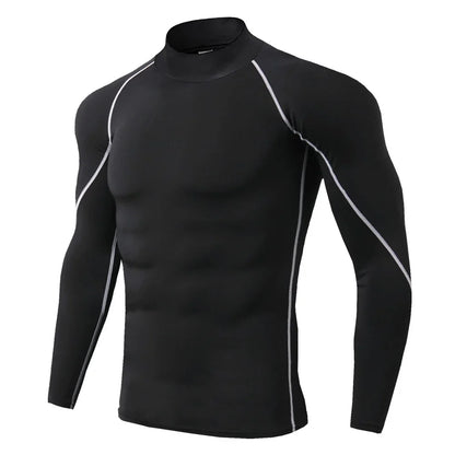 Men's Quick Dry Long Sleeve Compression Sport T-shirt - Bodybuilding Running Shirt for Gym Fitness, Tight Rashguard