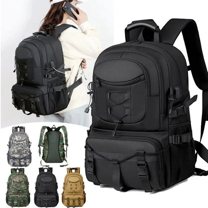 USB Tactical Camping Backpack – Large Multi-Functional Hiking, Trekking & Laptop Rucksack for Outdoor Travel and Sports