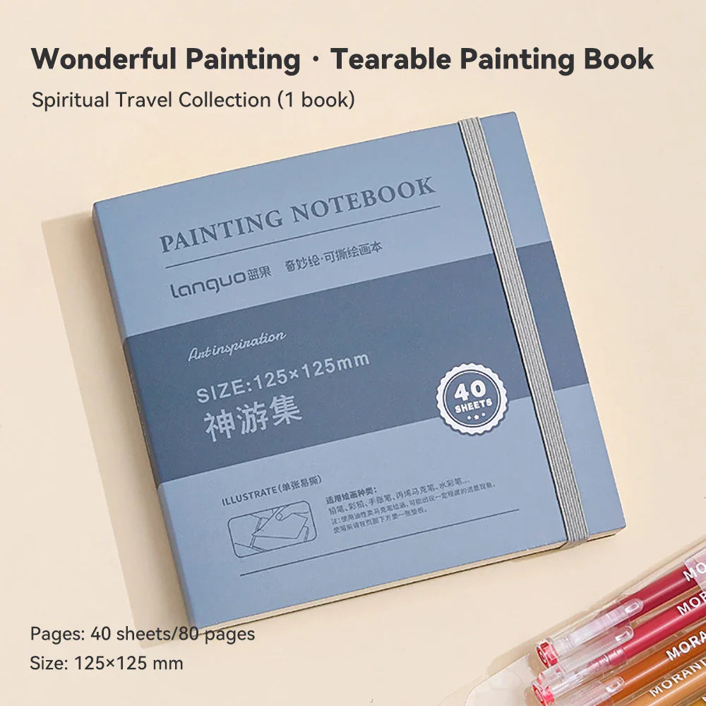 100% Cotton Mini Watercolor Paper Book – 300gsm Tearable Sketchbook Journal for Drawing & Painting
