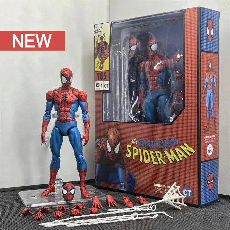 CT Toys Spider-Man Mafex Figure – Amazing Spider-Man Comic Version Action Figurine, Collectible Toy & Kids Gift