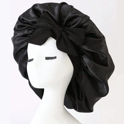 Satin Silk Bonnet – Adjustable Sleeping Hair Bonnet with Tie Band for Women & Men