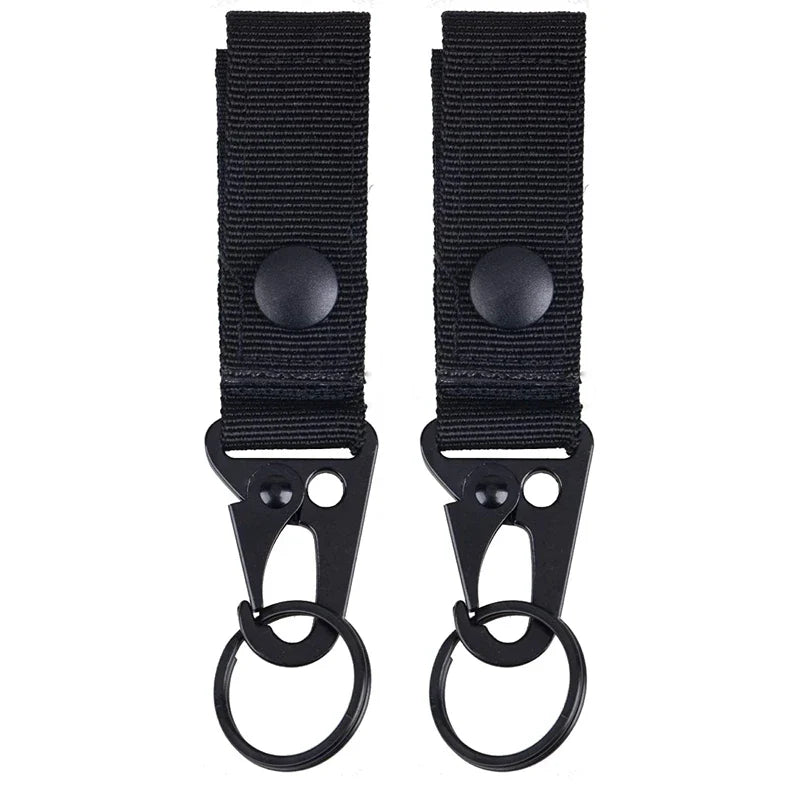 Tactical Molle Keychain with Metal Hook – Nylon Backpack Key Holder
