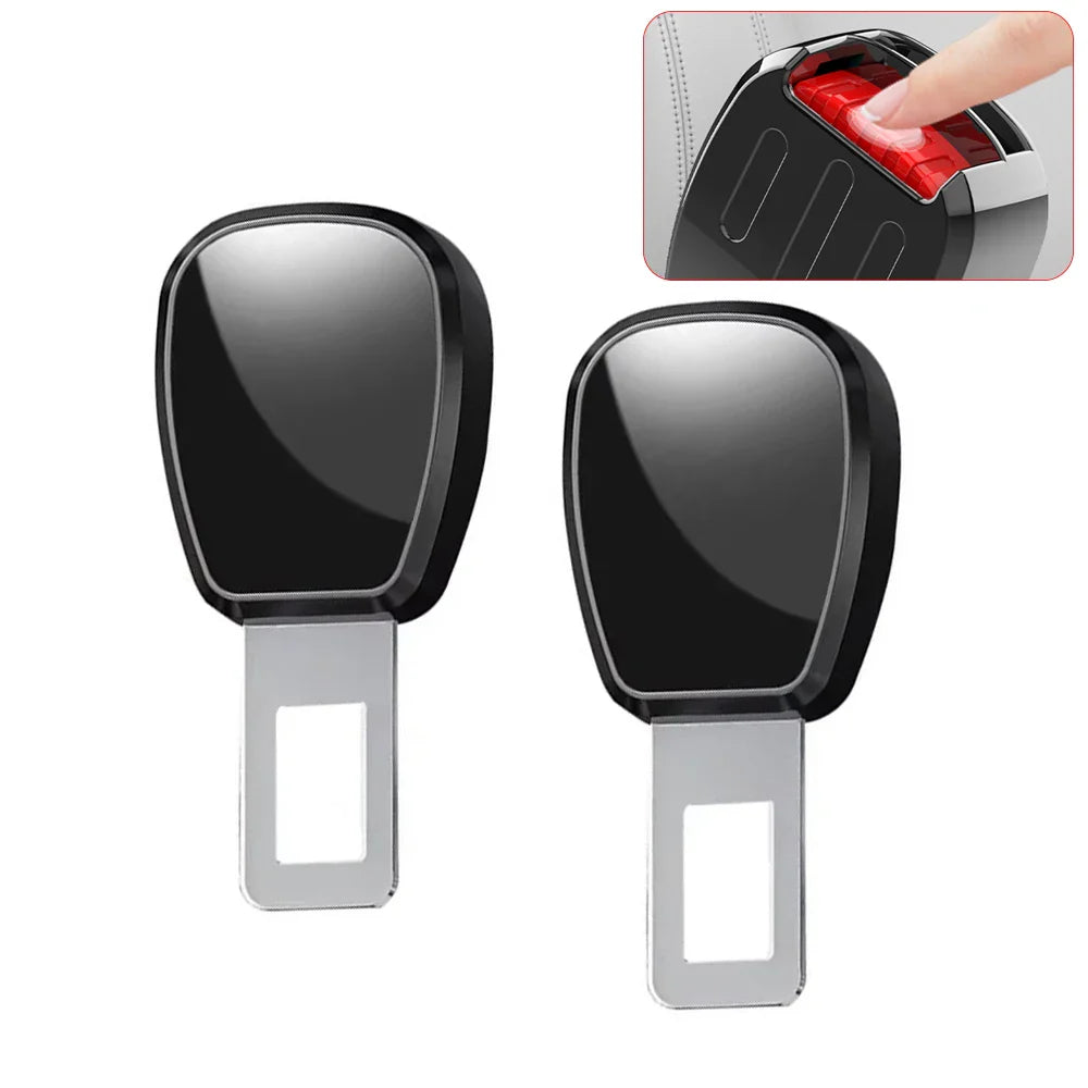 2PCS Car Seat Belt Clip Extender – Universal Safety Seatbelt Buckle Plug Adapter Insert Socket Extension for Cars