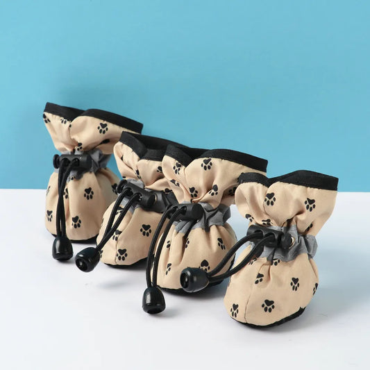 Pet Dog Shoes: 4pcs Anti-Slip Adjustable Paw Boots for Small and Large Dogs - Soft Chihuahua Socks, Dachshund Puppy Outdoor Sneakers