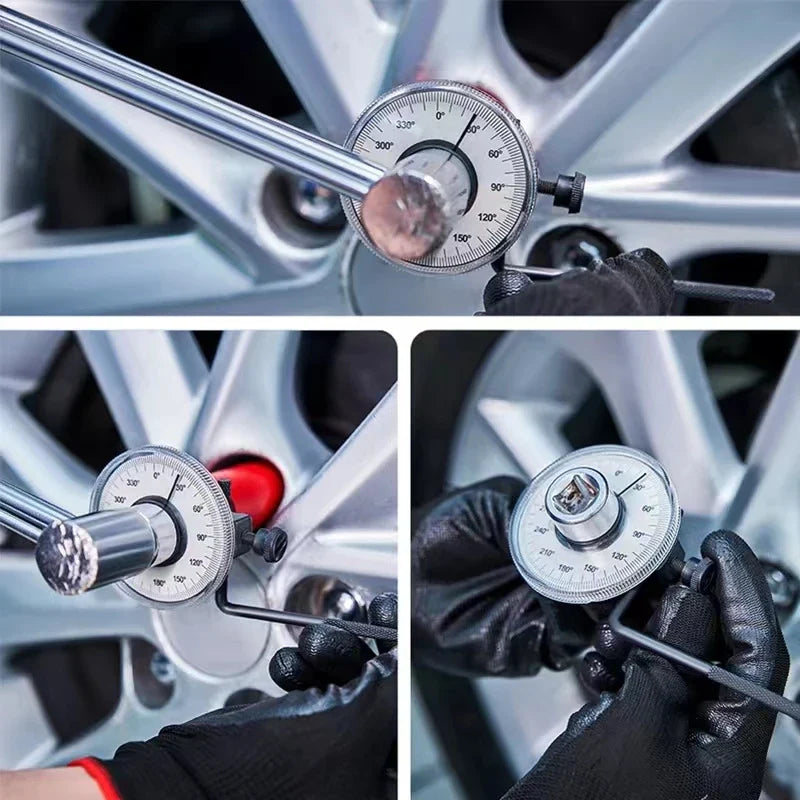 Torque Wrench with Dial Torquemeter - Hand Tool for Auto Service, Calibrated in Degrees, Automotive Repair Equipment for Garages
