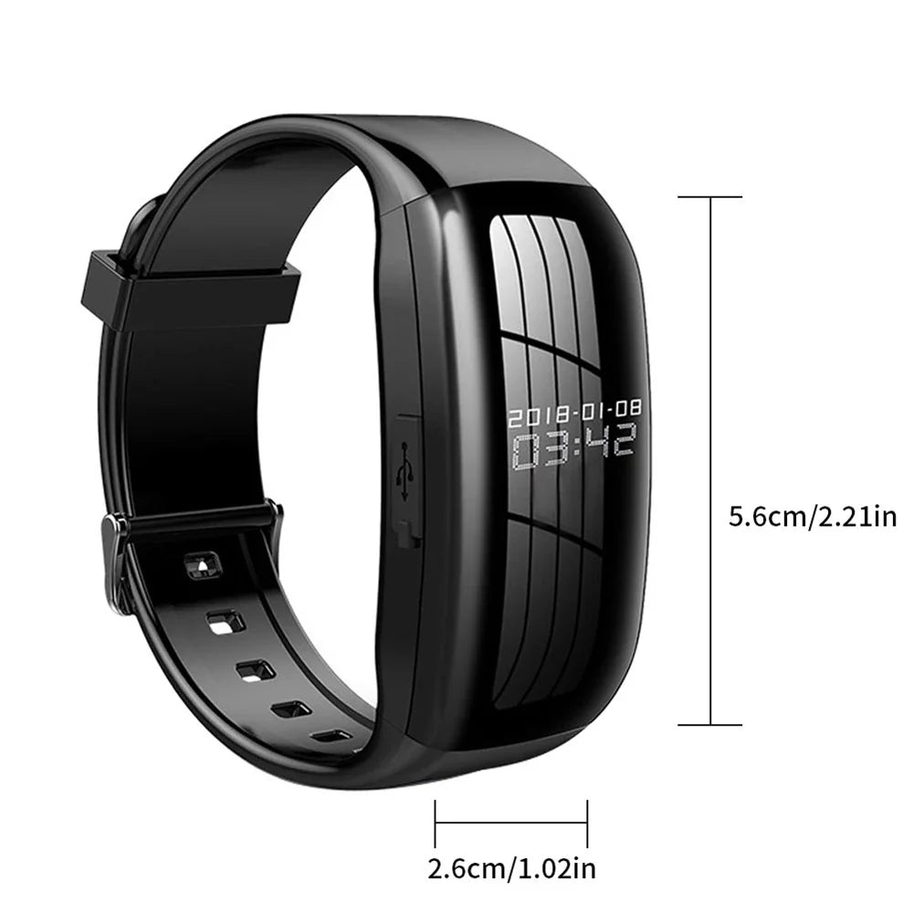 8-256GB Video Mini Camera Watch – Audio Voice Recorder Wristband with USB Flash Drive & Noise Reduction