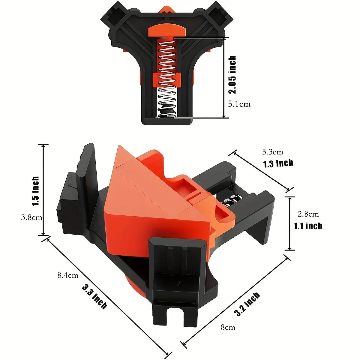 1/4PCS 90° Corner Clamps for Woodworking – Adjustable Quick Spring-Loaded Clamps for Cabinets & Photo Framing