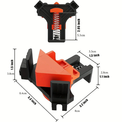 1/4PCS 90° Corner Clamps for Woodworking – Adjustable Quick Spring-Loaded Clamps for Cabinets & Photo Framing