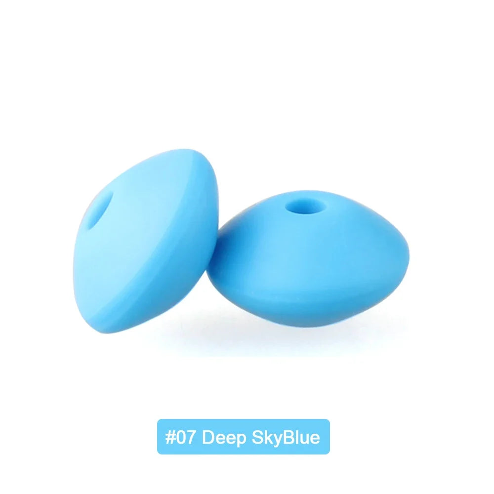 100/50/20Pcs Silicone Lentil Beads - 12mm BPA Free Loose Spacer Beads for DIY Jewelry Making Bracelets Necklaces Keychains