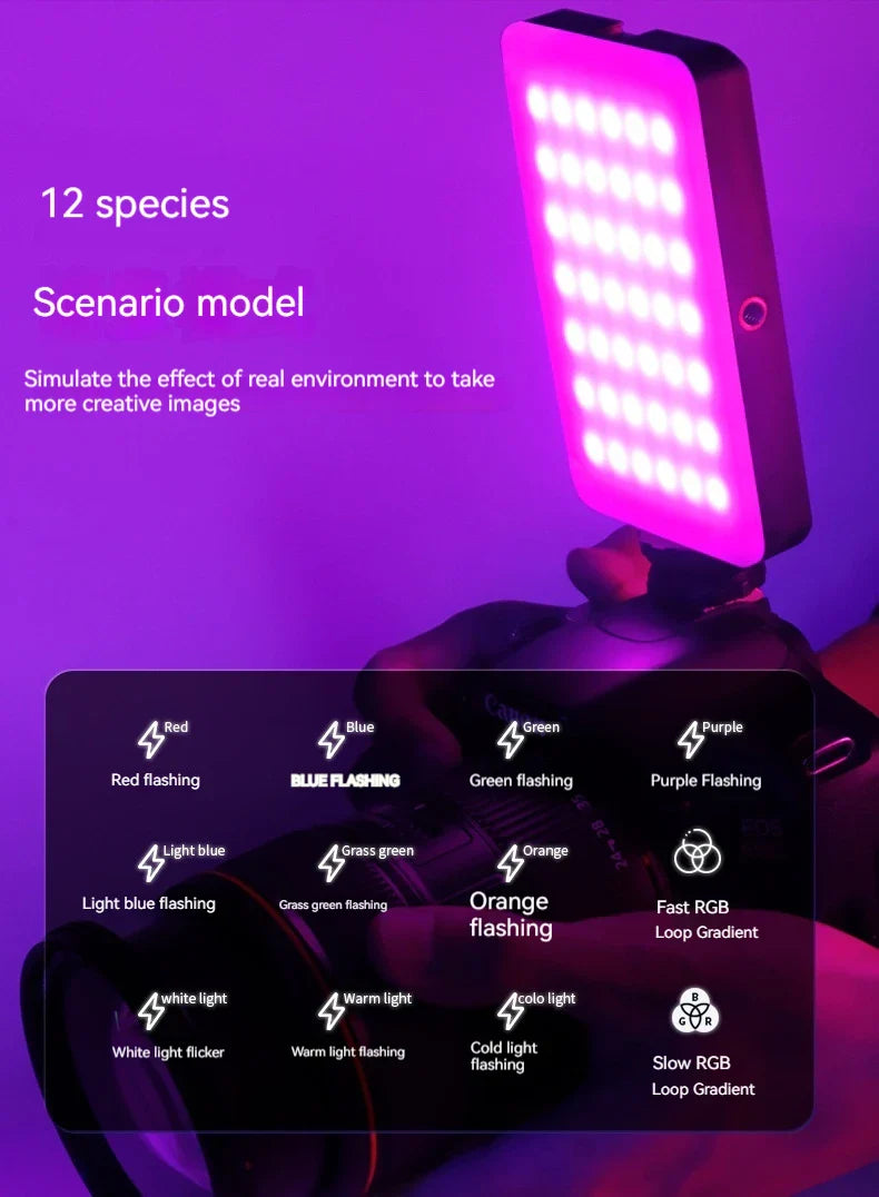 Mini Rechargeable M140 RGB Camera Fill Light - Portable LED Selfie & Live Broadcast Light for Mobile Photography