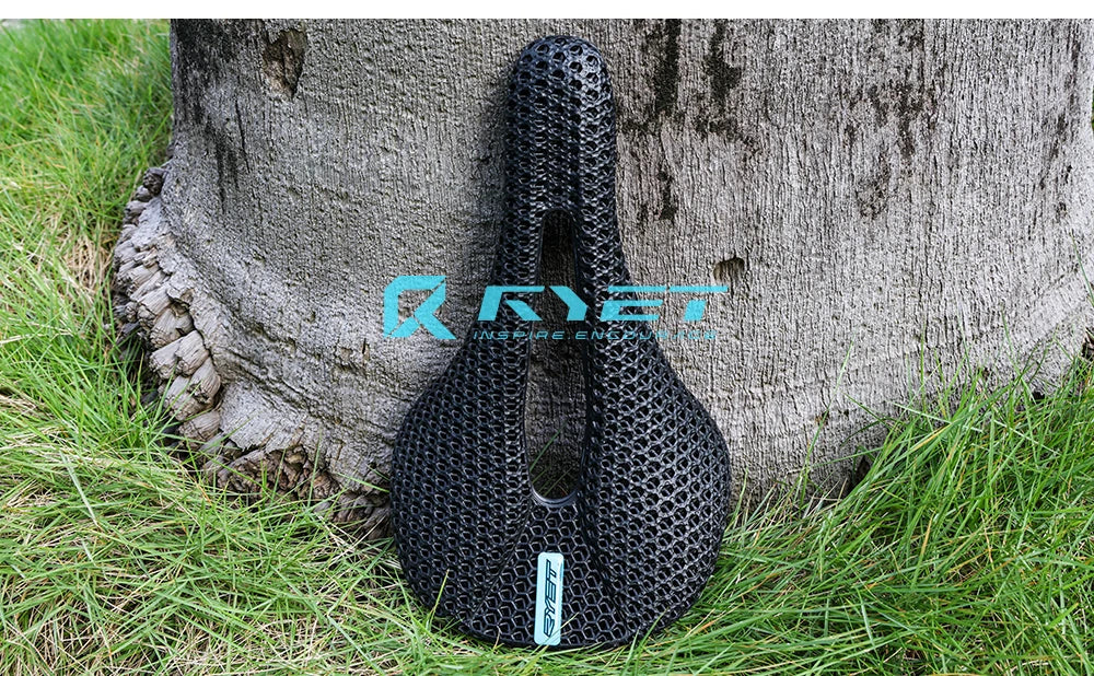 RYET 3D Printed Carbon Bike Saddle — 140/143mm Lightweight Road & MTB Cycling Seat with EVA Cushion