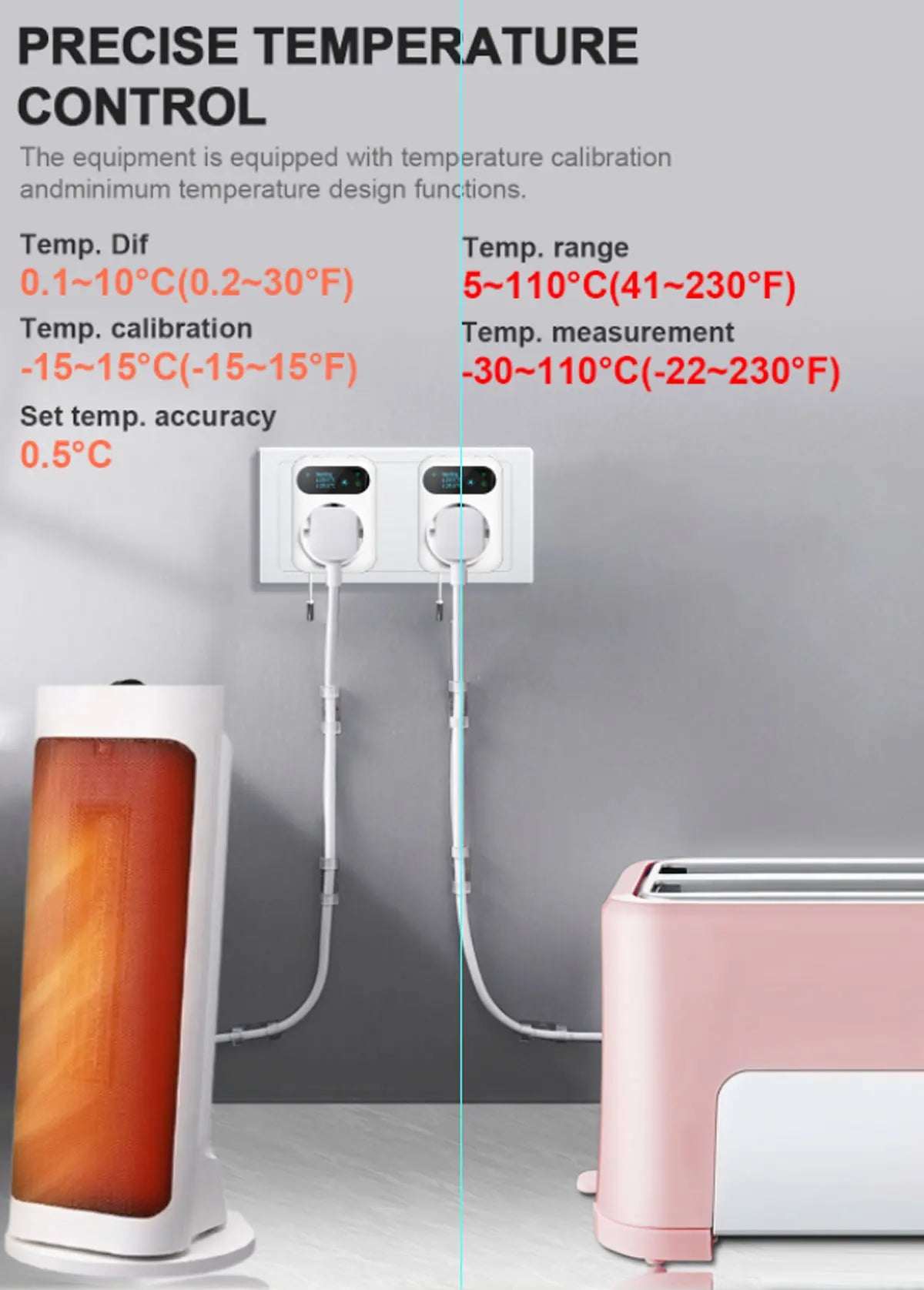 Smart WiFi Thermostat Plug – Tuya Wireless Temperature Controller for Boiler, Fan, Heating & Cooling, Alexa & Google Home Compatible