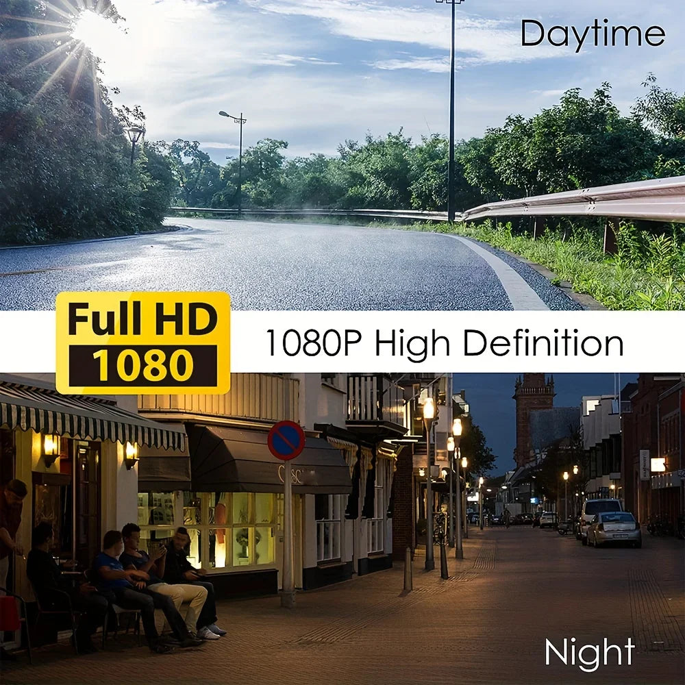 1080P WiFi Dual Camera Dash Cam — Front & Inside Car DVR with IR Night Vision, Loop Recording & Wide-Angle Lens