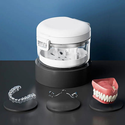2-in-1 Multi-Layer Denture Case – Complete Denture Bath & Cleaning Cup for Retainer Care