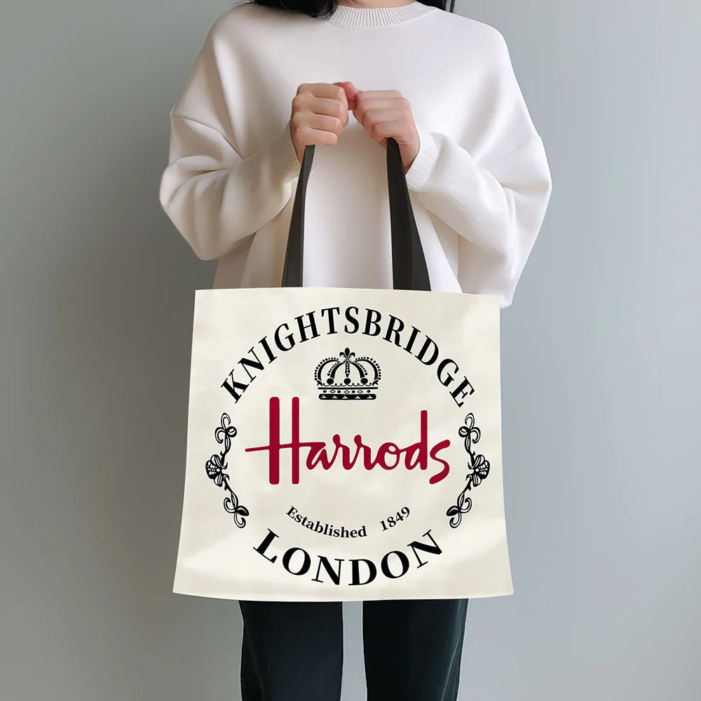Harrods Knightsbridge London Grocery Tote Bag – Durable Shopping & Work Bag