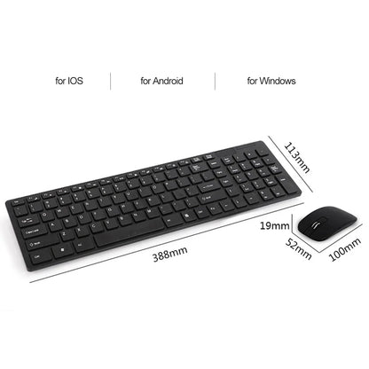 K-06 2.4G Wireless Keyboard and Mouse Combo – Plug & Play Black Set for Laptop & PC