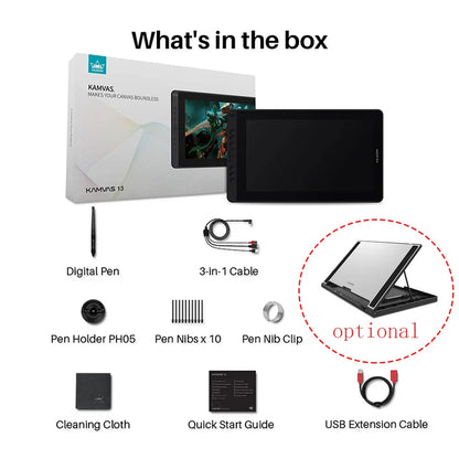 Huion Kamvas 13 Graphics Tablet — AG Glass Pen Display with 8192-Level Battery-Free Stylus for Android, Windows & MacOS