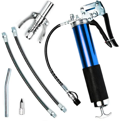 Manual Grip Grease Gun – 400CC Aluminum Alloy Mini Grease Injector, 6000-7000PSI with Flexible Hose