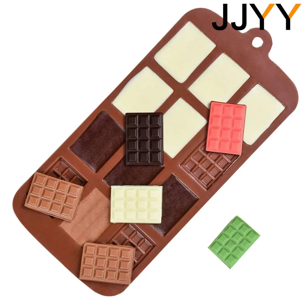 JJYY Silicone Chocolate Mold – 12-Cavity Fondant & Candy Bar Mould for Cake Decoration & Baking