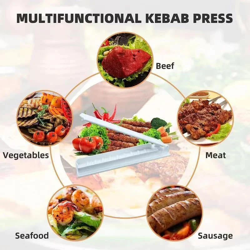 Single Row Kebab Maker: Reusable Plastic BBQ Skewer Making Machine for Convenient Kebab Preparation - Essential Camping BBQ Tool