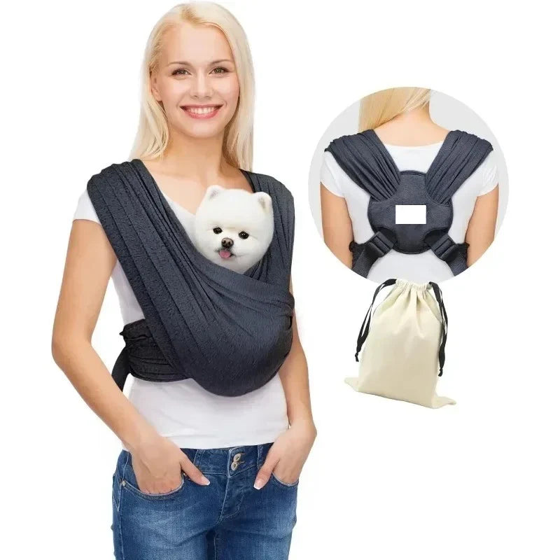 Small Pet Carrier Sling - Adjustable Breathable Front Facing Dog & Cat Bag for Hands-Free Travel
